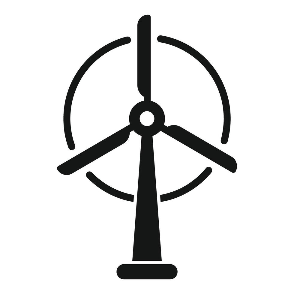 Wind turbine generating clean renewable energy icon vector