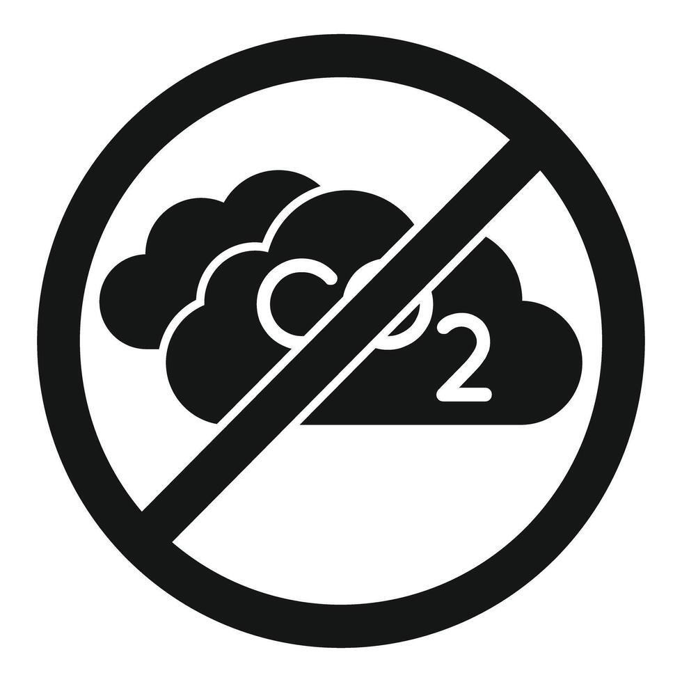Stop emission co2 icon, co2 cloud with stop sign, pollution concept vector