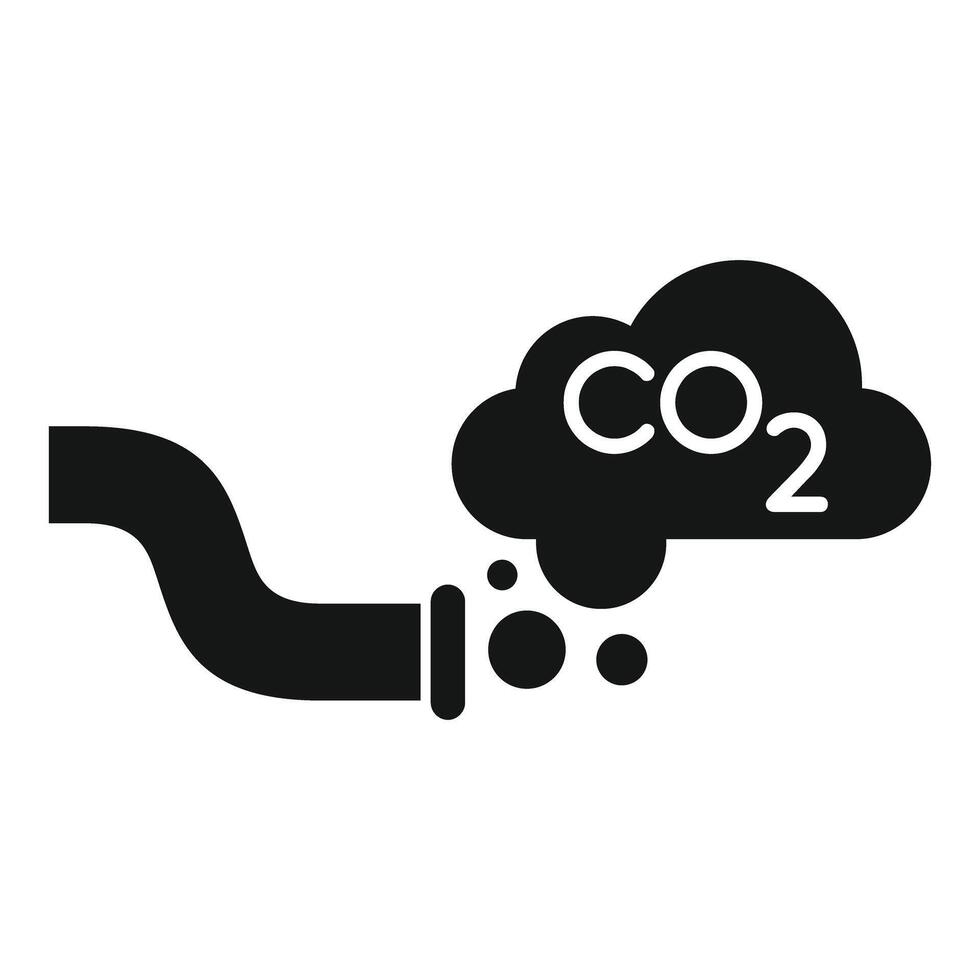 Industrial pipe emitting co2 cloud pollution symbol vector