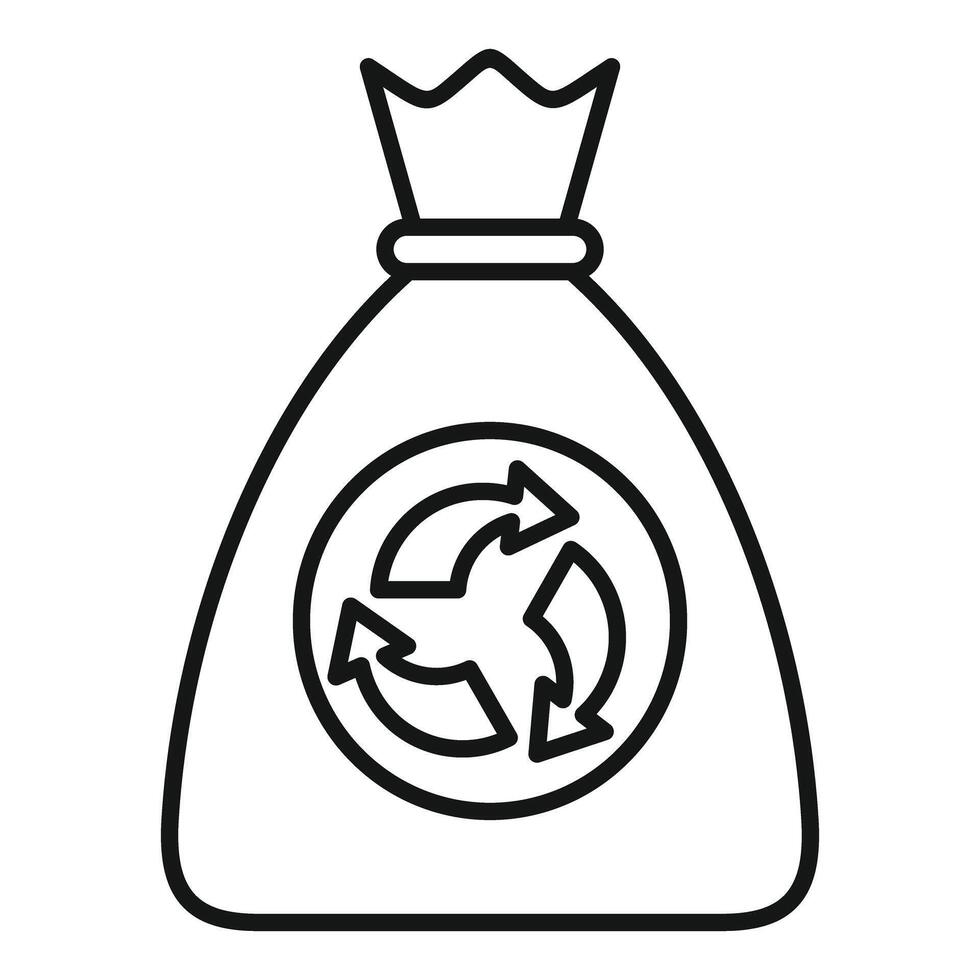 Full trash bag with recycle sign showing recycling concept vector
