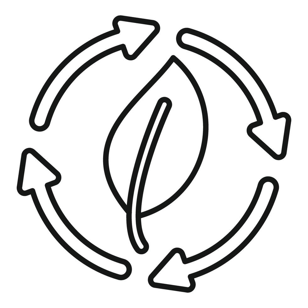 Circular economy showing recycling with leaf icon vector