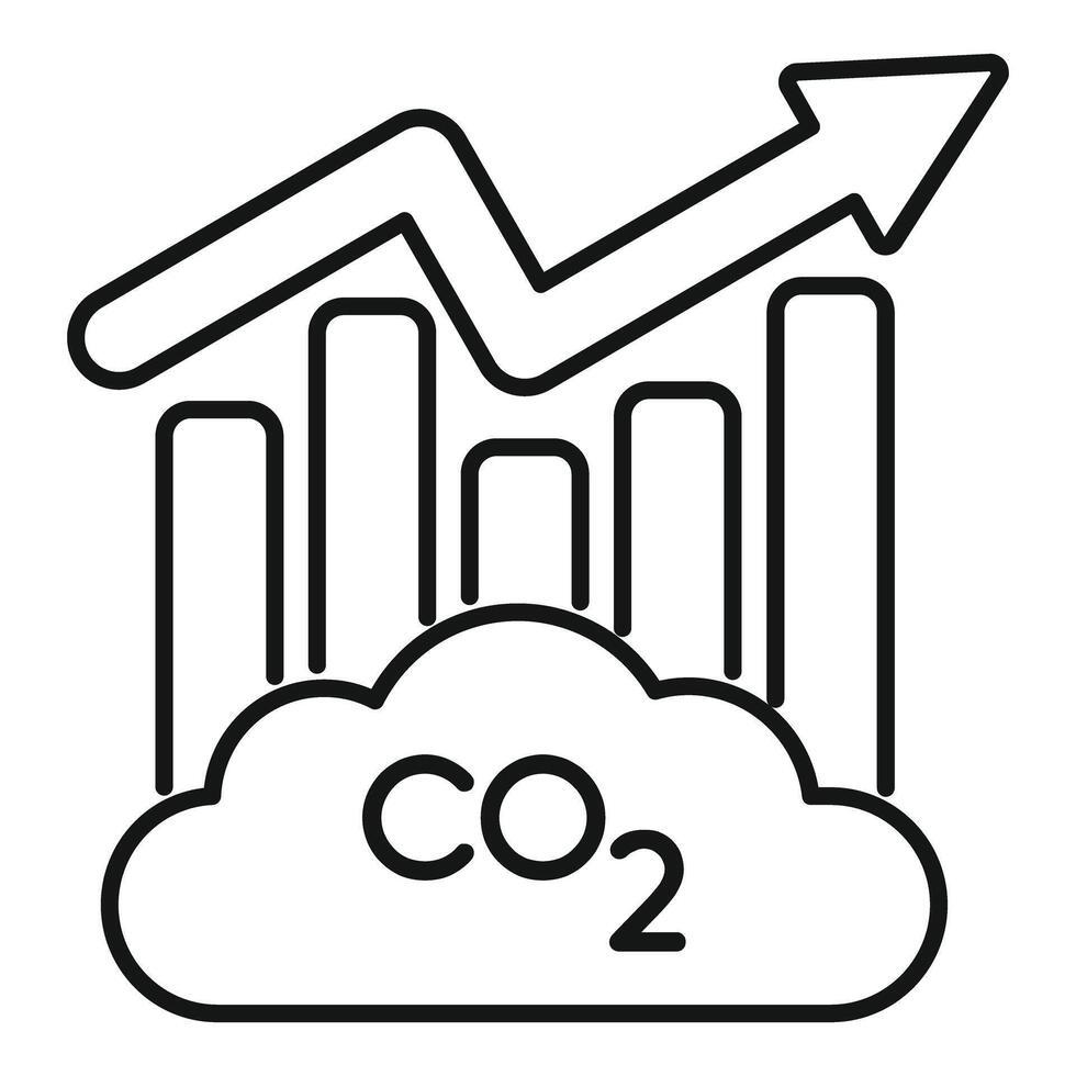 Co2 emissions increasing graph on cloud icon vector