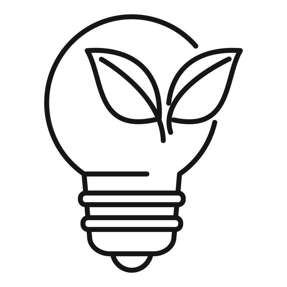 Light bulb with leaves growing inside representing green energy concept vector