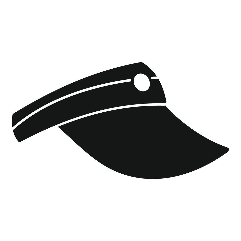 Black simple sun visor icon, casual headwear for summer season vector