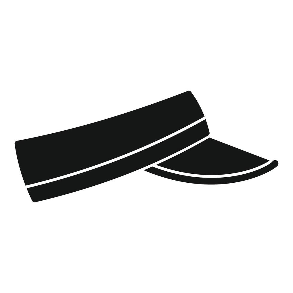Black military cap with short visor icon simple style vector