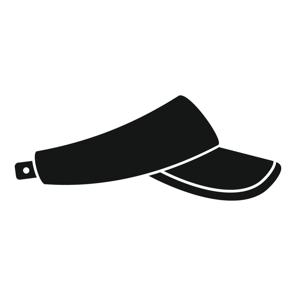 Black sun visor cap with size regulator showing side view icon vector
