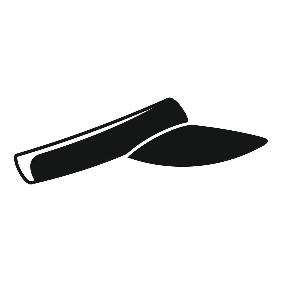 Black sun visor cap icon showing summer hat vector