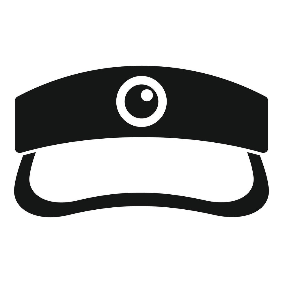 Policeman cap with camera recording icon, simple style vector