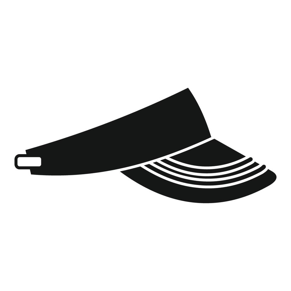 Black sun visor cap icon showing summer style vector