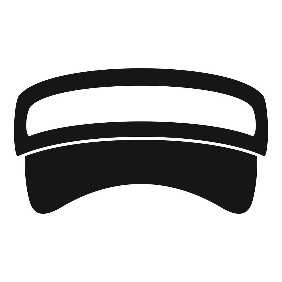 Black sun visor protecting from sun icon vector