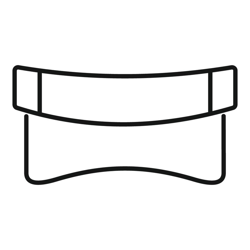Plastic visor protecting face icon, line style vector