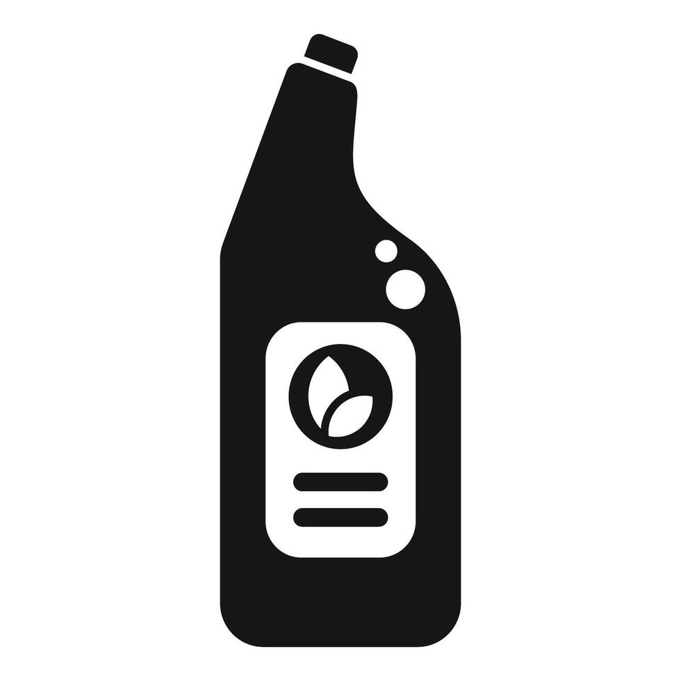 Eco friendly cleaning product bottle with organic ingredient icon vector