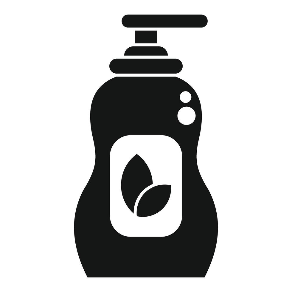 Black eco friendly bottle with dispenser for liquid soap icon vector