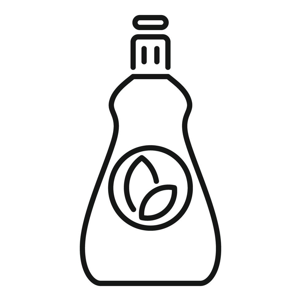 Eco friendly dishwashing liquid bottle with plant based formula icon vector