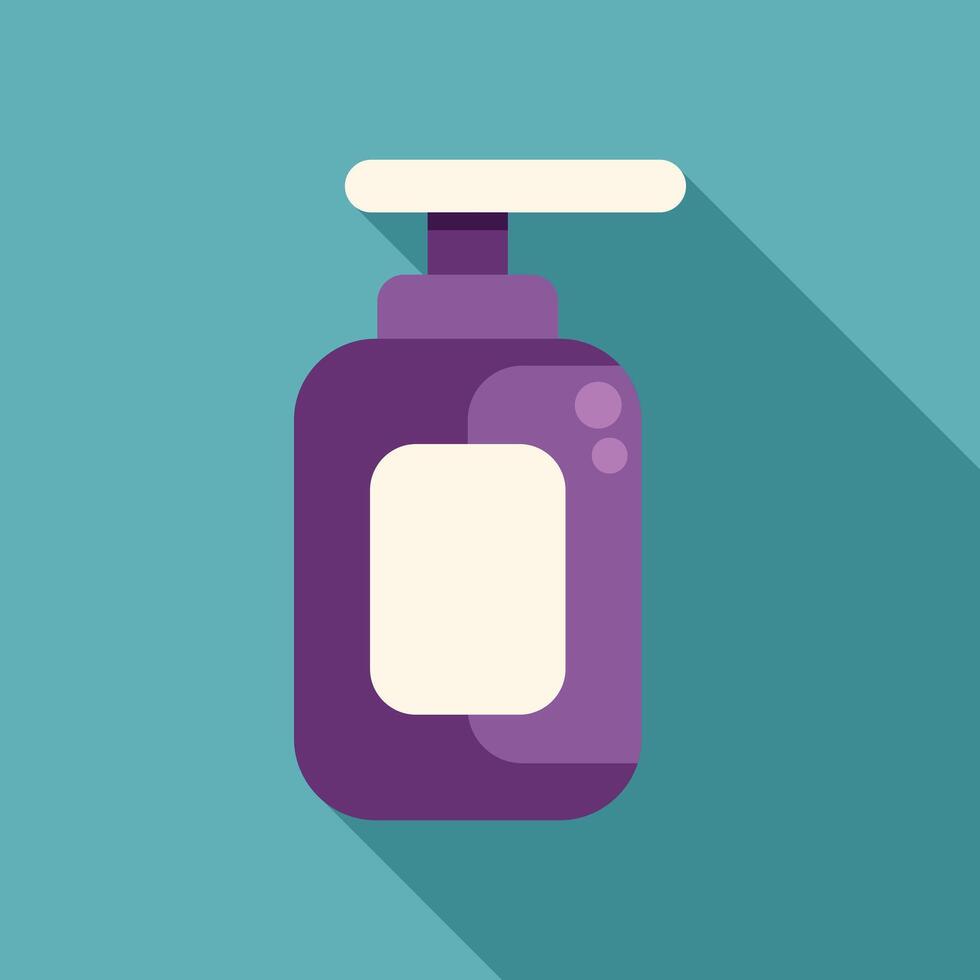 Purple dispenser bottle with pump for liquid soap or shampoo vector