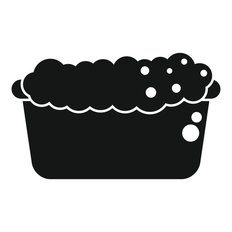 Basin full of water with foam for washing clothes vector