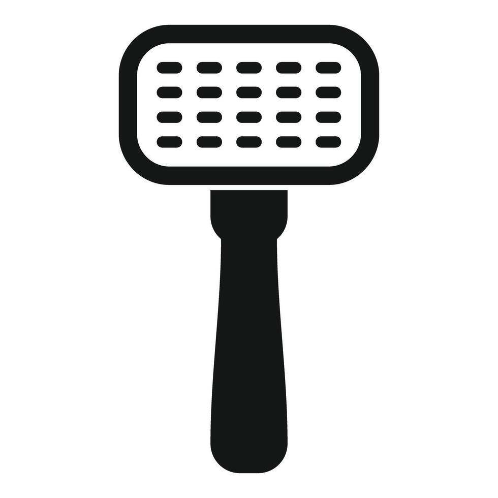 Pet comb icon showing grooming tool with handle vector