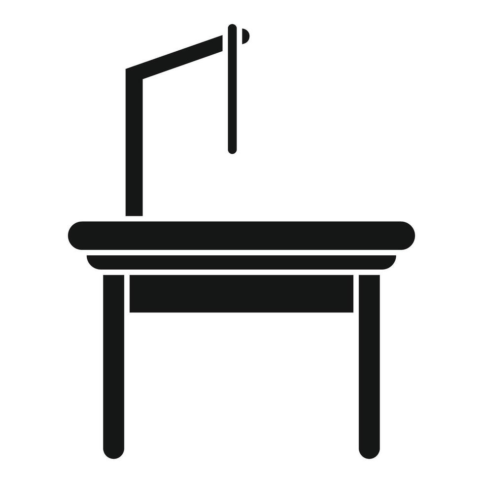 Medical examination table with lamp icon simple style vector