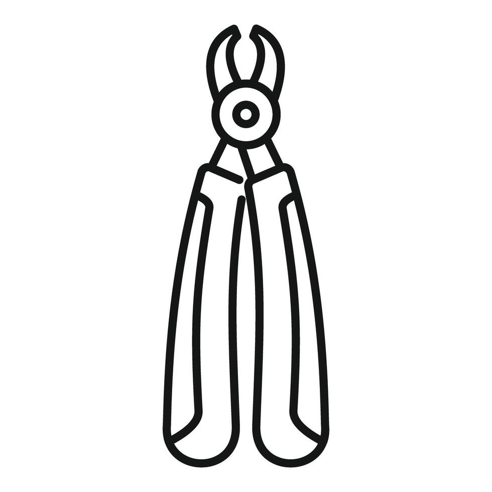 Line icon style illustration of pliers with rubber grip vector