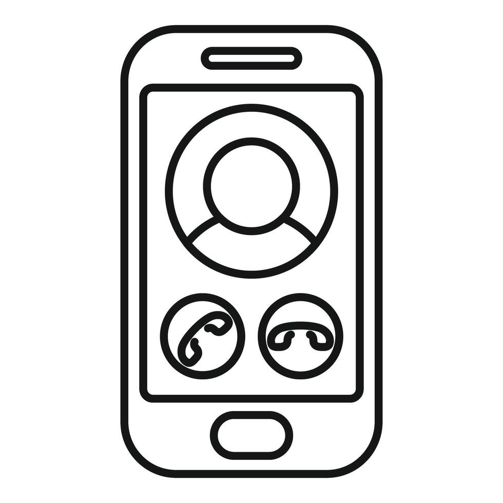 Smartphone showing incoming call from contact icon vector