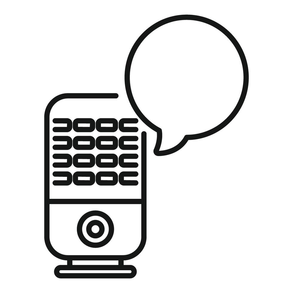Voice assistant speaking with speech bubble indicating smart home technology vector