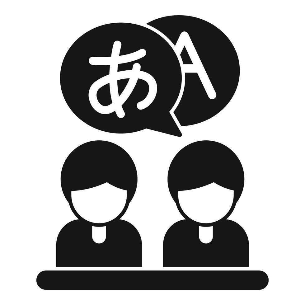 Two students learning foreign language in classroom vector