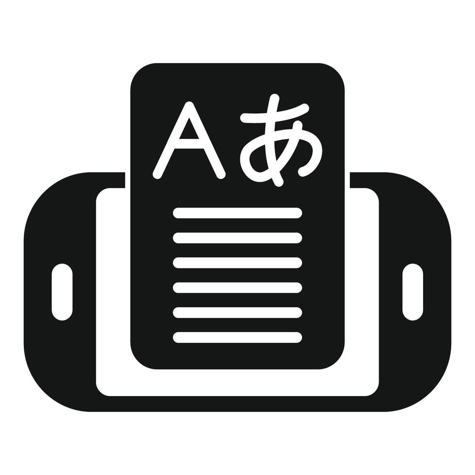 Smartphone displaying language translation app icon vector