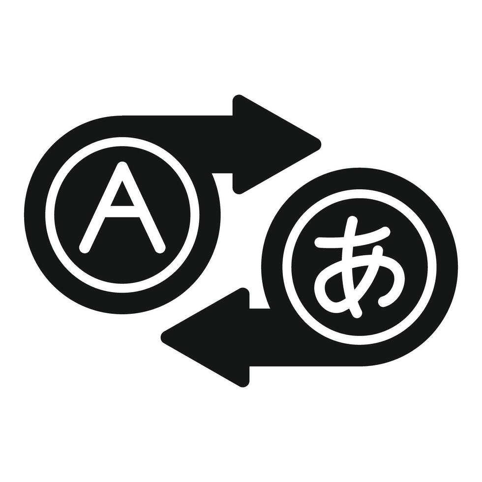 Language exchange icon showing english to japanese translation vector