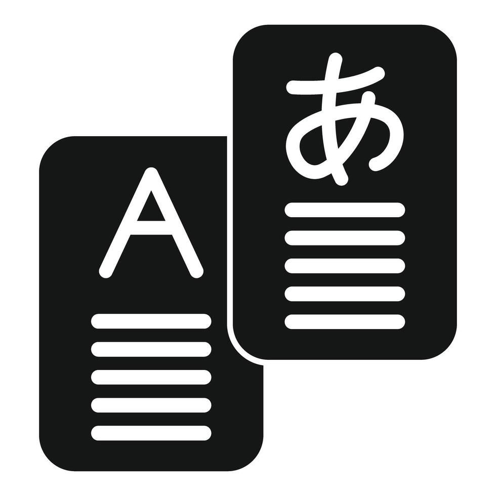 Language translator app icon showing translation from japanese to english vector