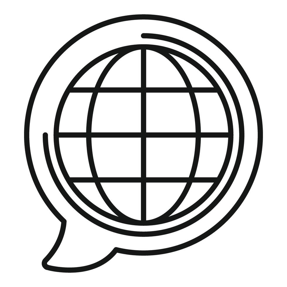 Global communication speech bubble icon with globe earth vector