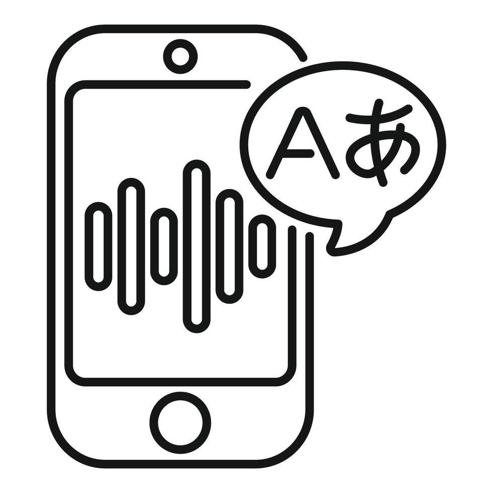 Smartphone translating audio message to foreign language vector