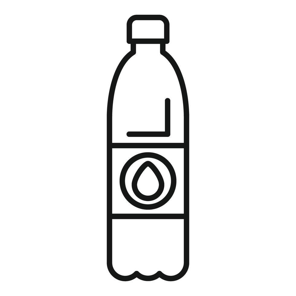 Plastic bottle with water drop logo showing mineral water concept vector