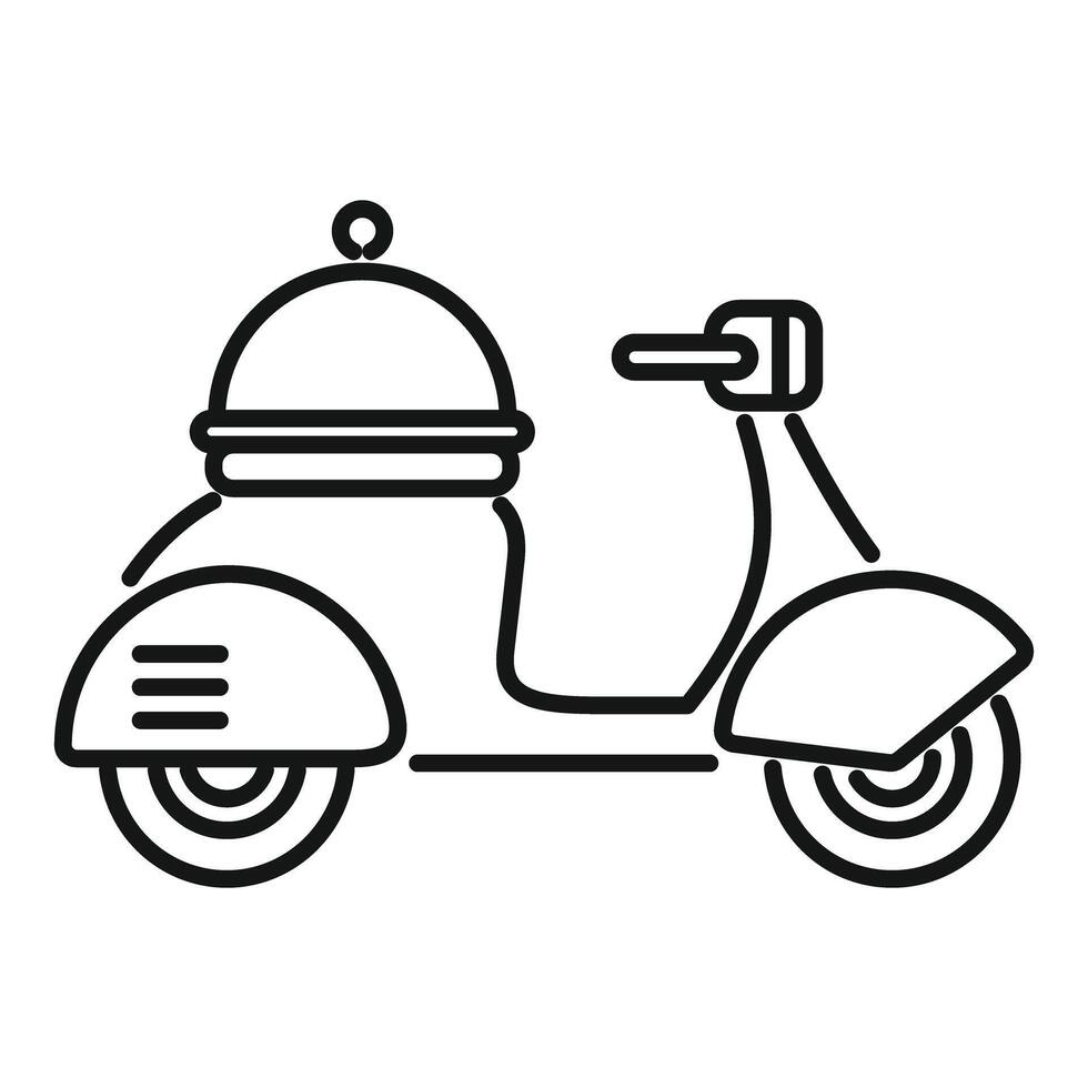 Delivery service scooter carrying food order using a platform system vector
