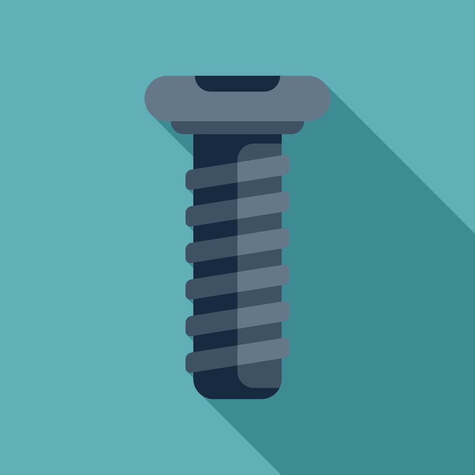Long metal screw with helical ridge for fastening objects vector