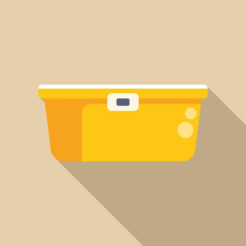 Yellow lunch box closed with latch for school or work vector