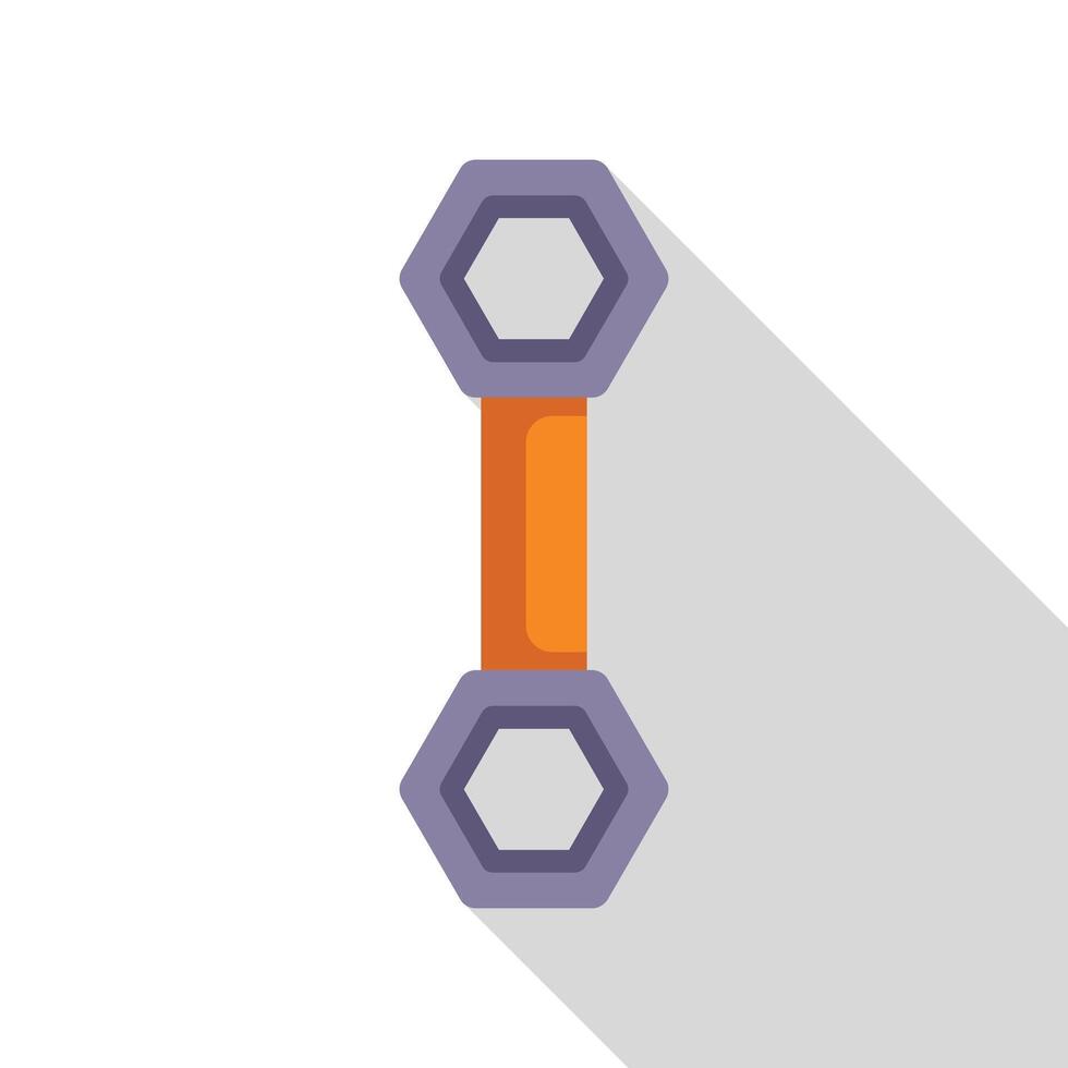 Orange dumbbell with hexagonal weights for fitness training vector