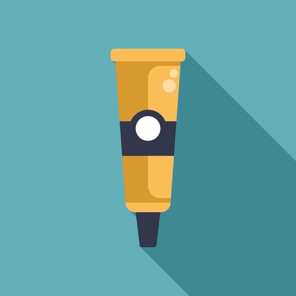 Yellow ointment tube standing on a blue background vector