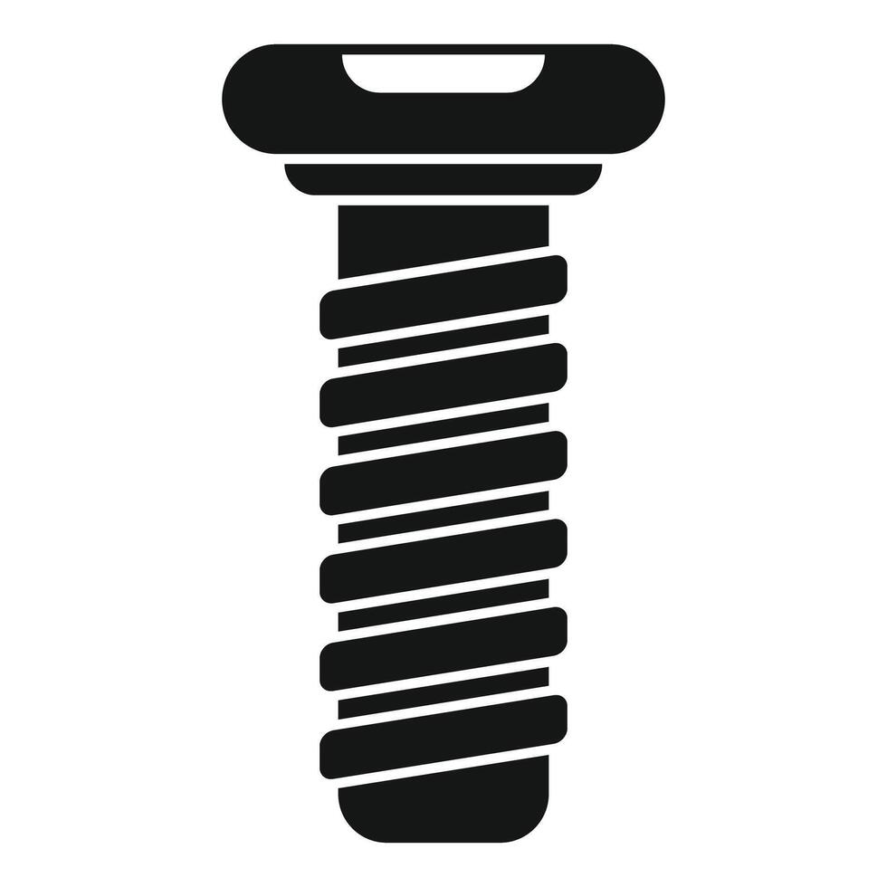 Black metal screw with helical thread for secure fastening vector