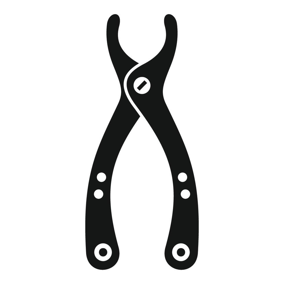 Dental pliers icon representing oral care and dentistry tools vector