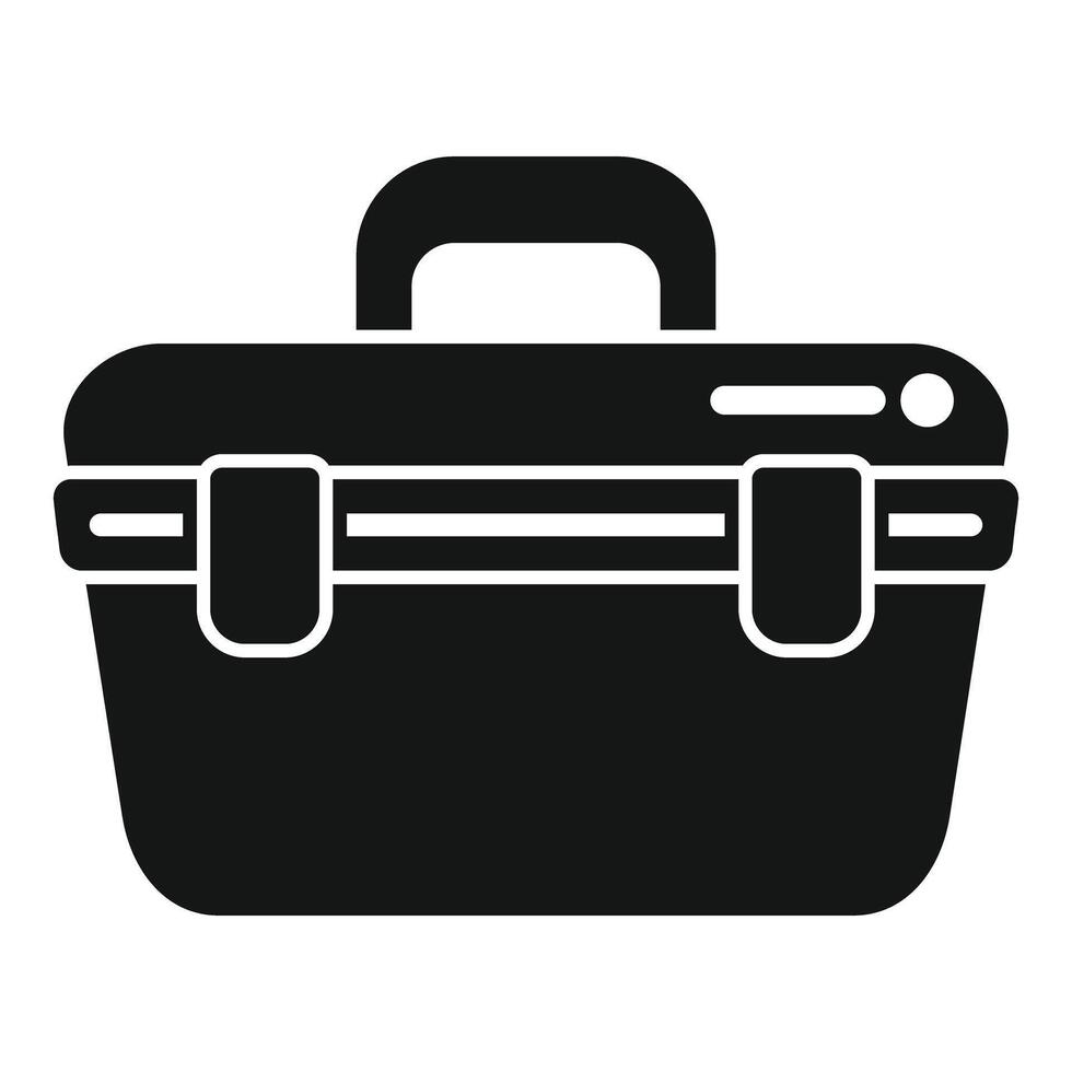 Fishing tackle box icon, fisherman equipment glyph vector illustration