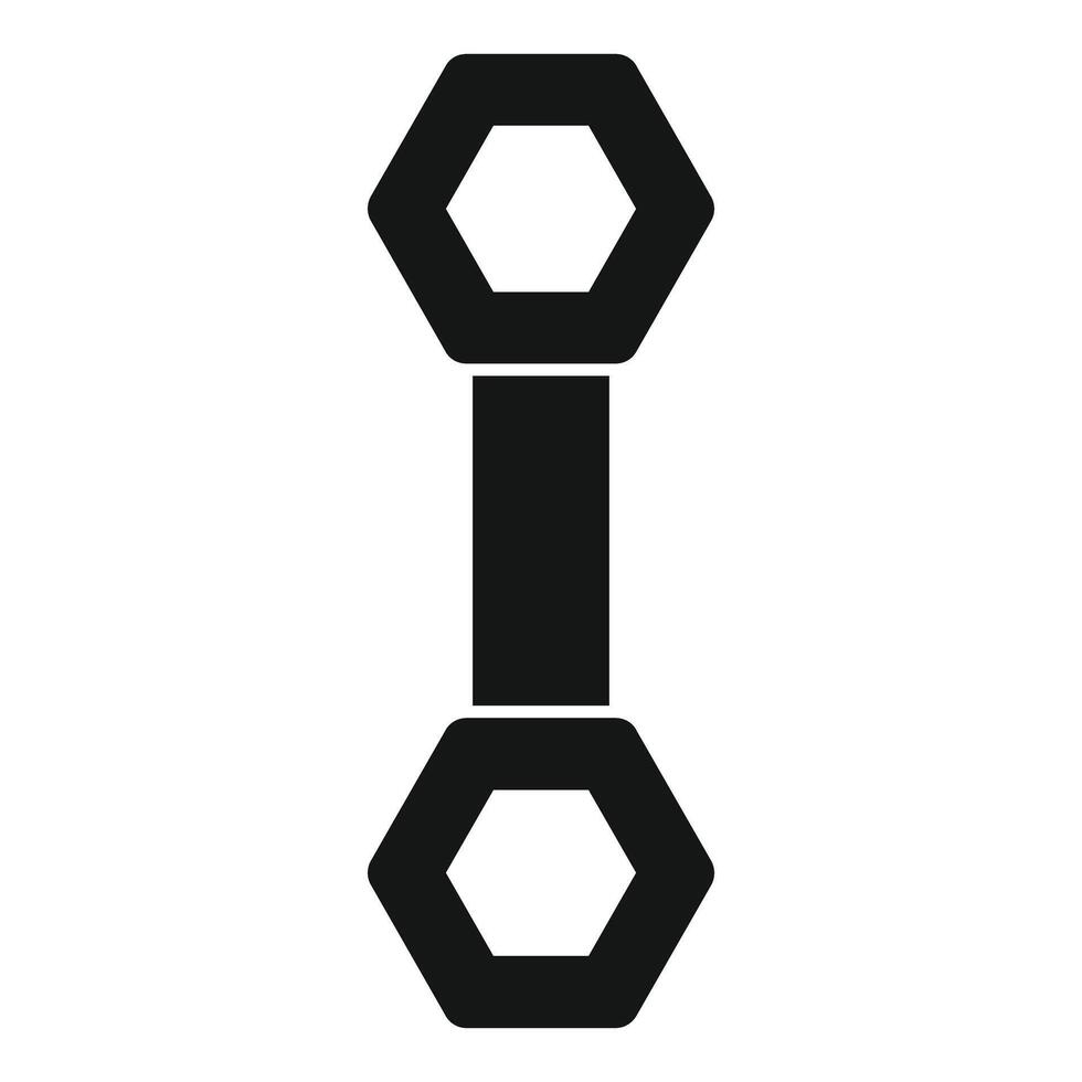 Double hexagon wrench spanner tool fixing repairing icon vector