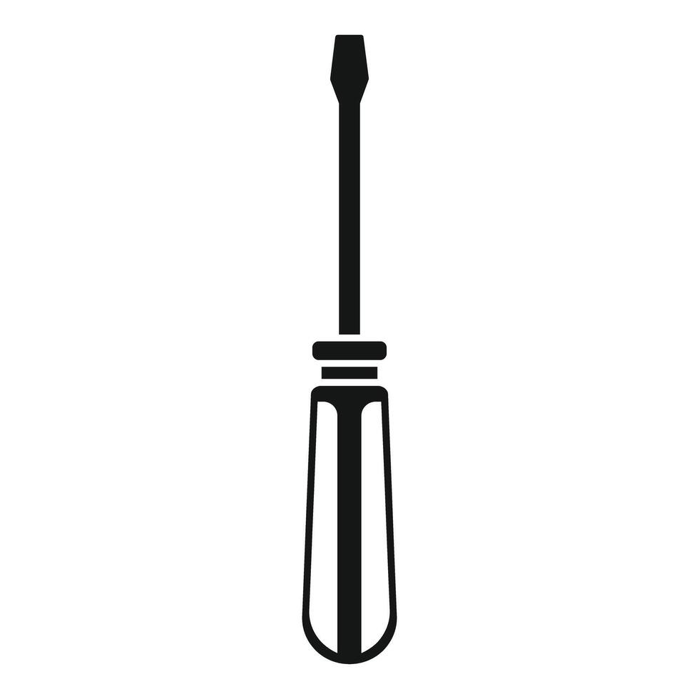 Screwdriver with plastic handle fixing icon showing repairing concept vector