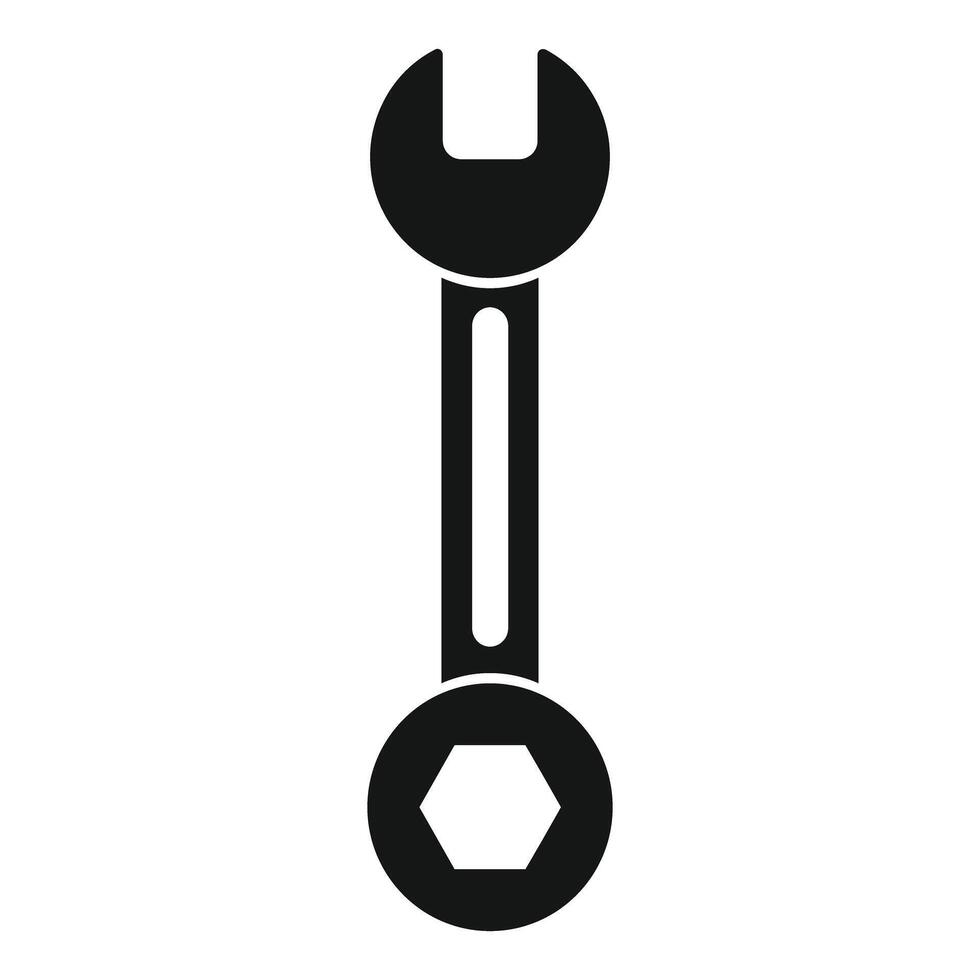 Black wrench icon representing repairing concept vector
