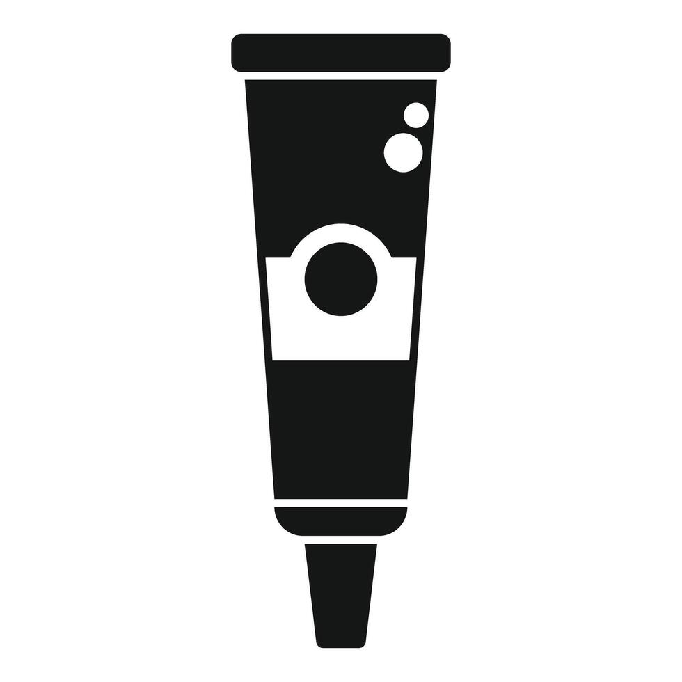 Black glyph style ointment tube icon representing healthcare and medicine vector