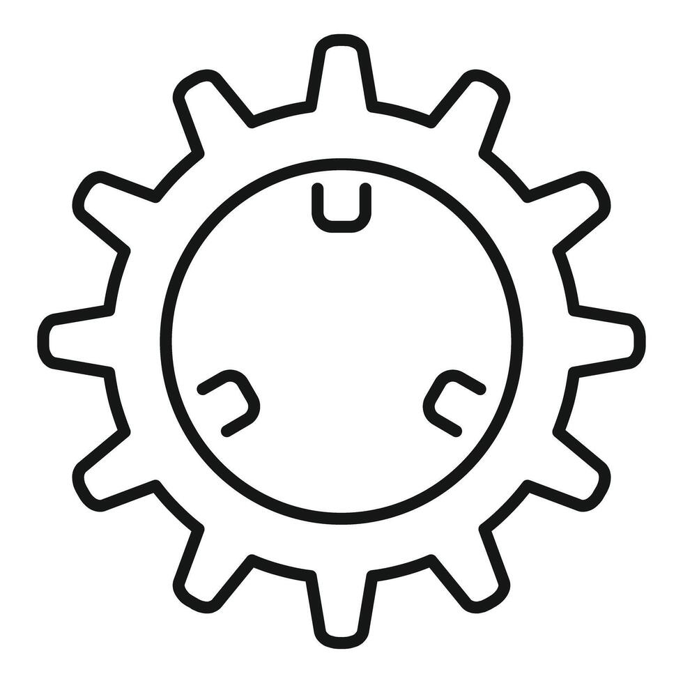 Gear wheel cogwheel rotating cog icon thin line vector illustration