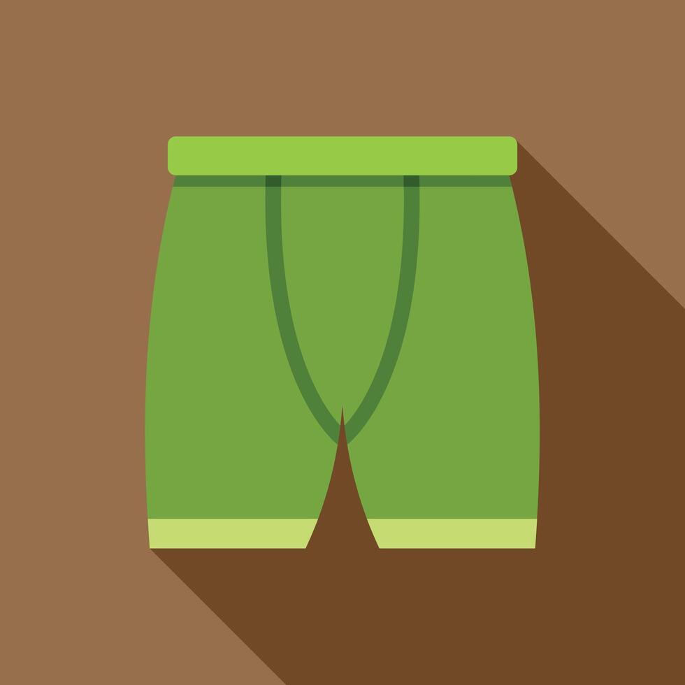 Green male underpants lying on brown background with long shadow vector