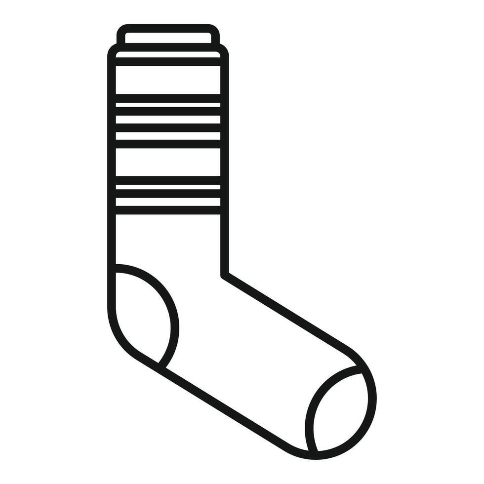 Striped sock icon representing clothing for feet vector