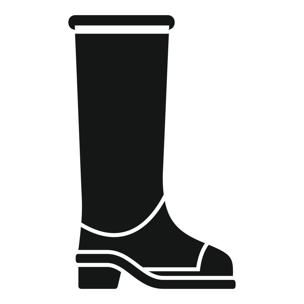 Firefighter boot protecting from fire icon, simple style vector