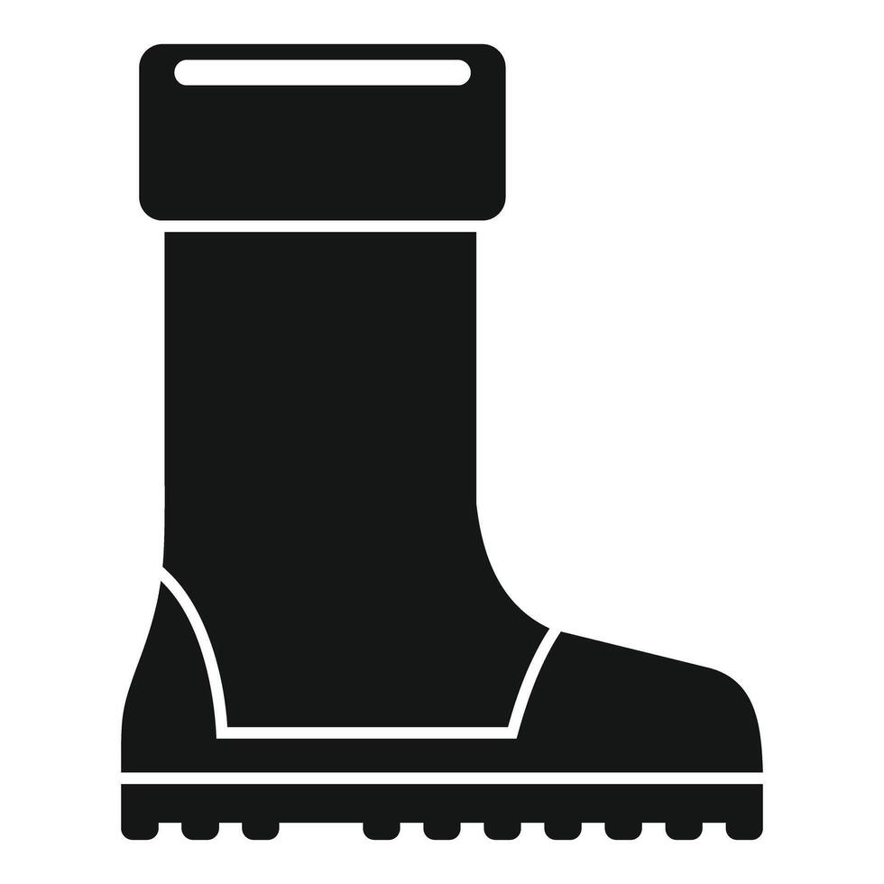 Waterproof rubber boot standing on white background icon vector