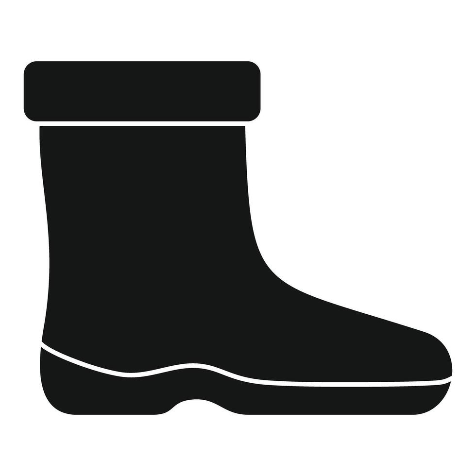 Black rubber boot standing on white background vector